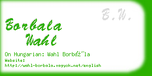 borbala wahl business card
